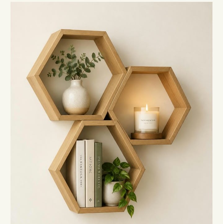 Hexagon trio shelf