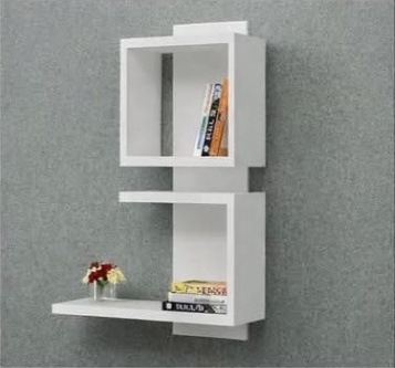 Stepped white box shelf