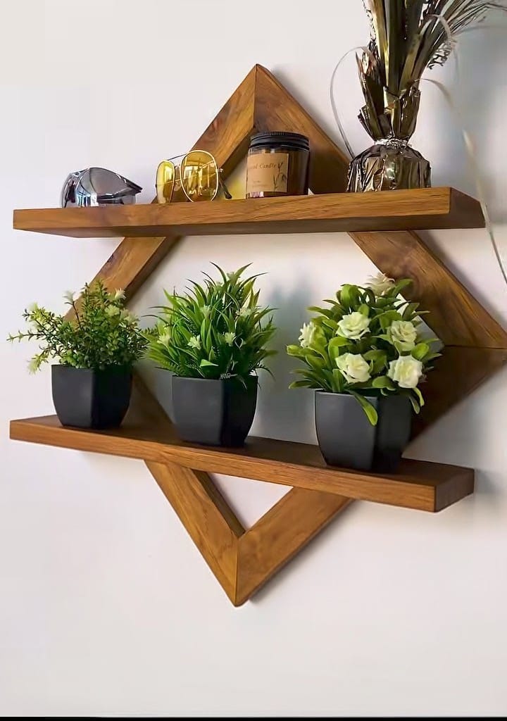 Diamond wall shelf