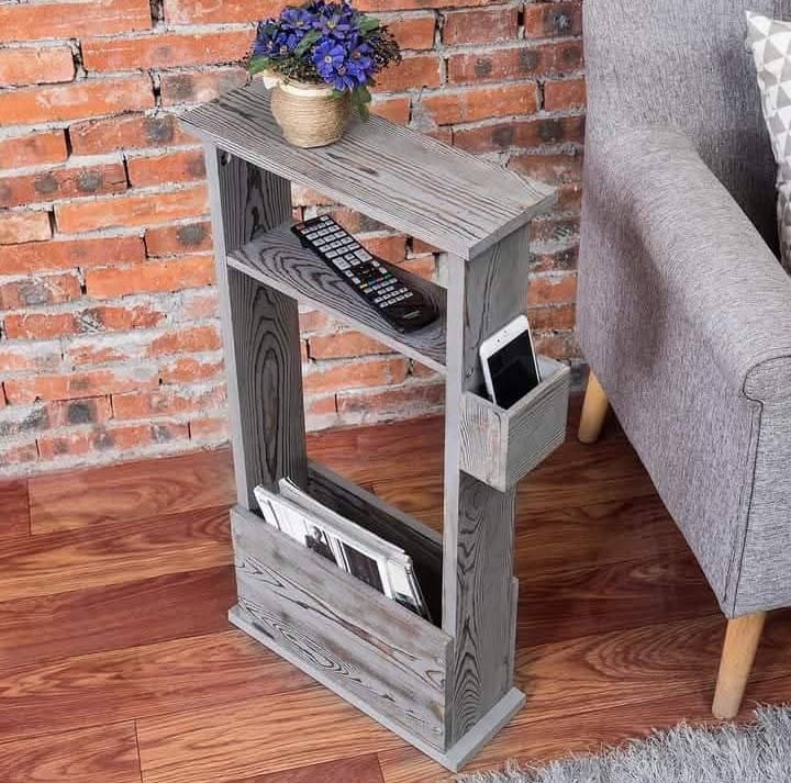 Slimline sofa side table