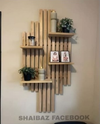 Three-tier slat shelf